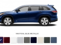 2016 Toyota Highlander Hybrid colors